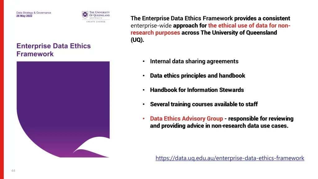 the enterprise data ethics framework provides