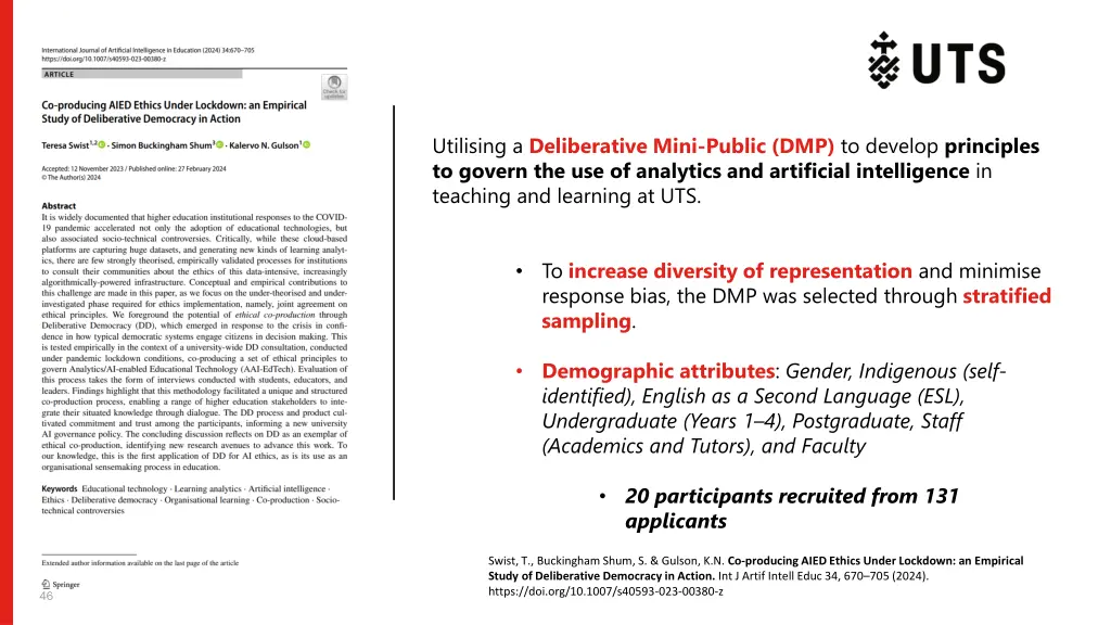 utilising a deliberative mini public
