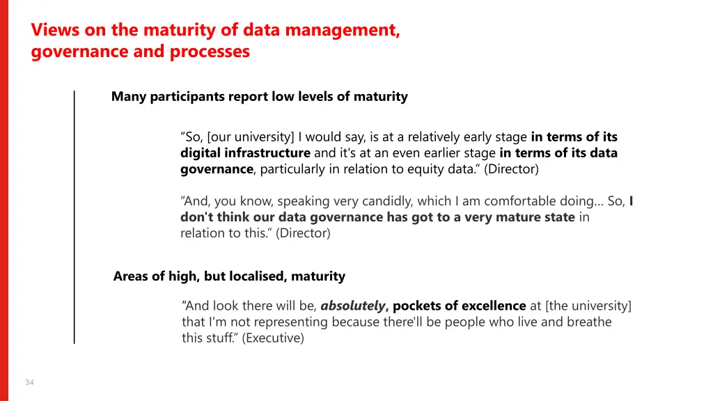 views on the maturity of data management