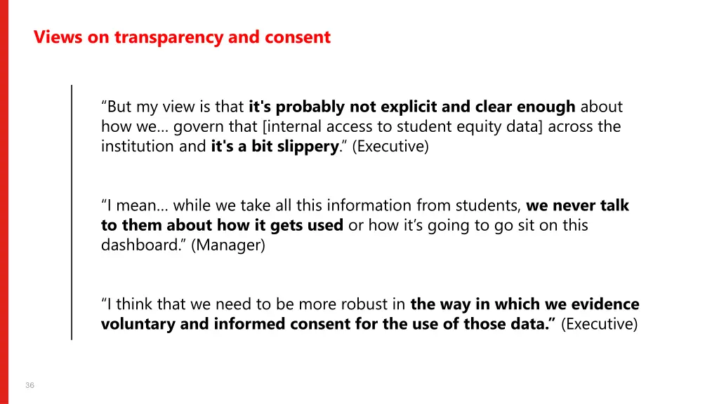 views on transparency and consent