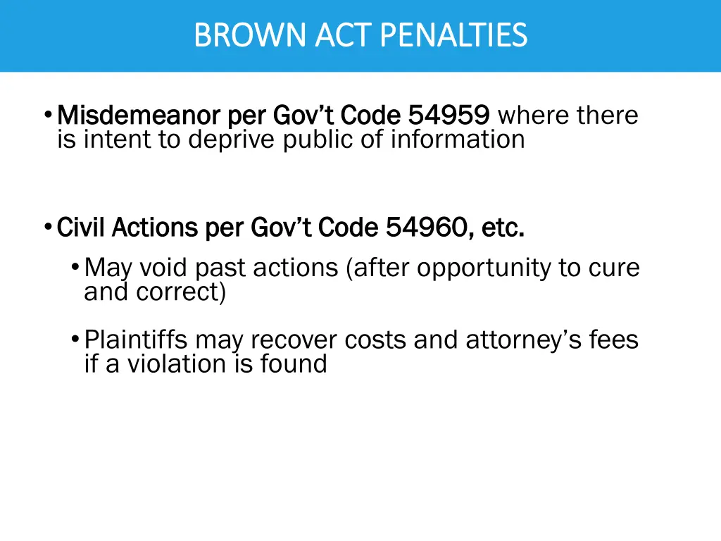 brown act penalties brown act penalties