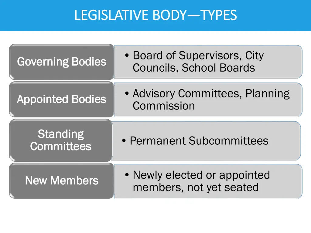 legislative body legislative body