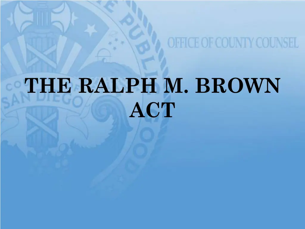 the ralph m brown act