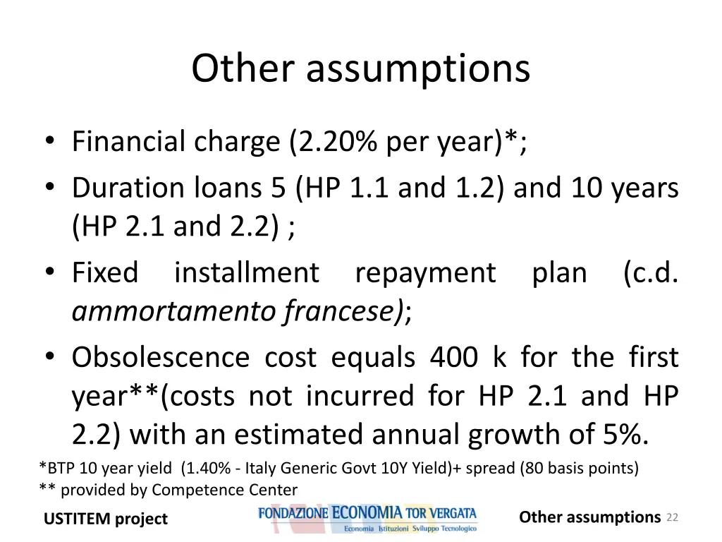 other assumptions
