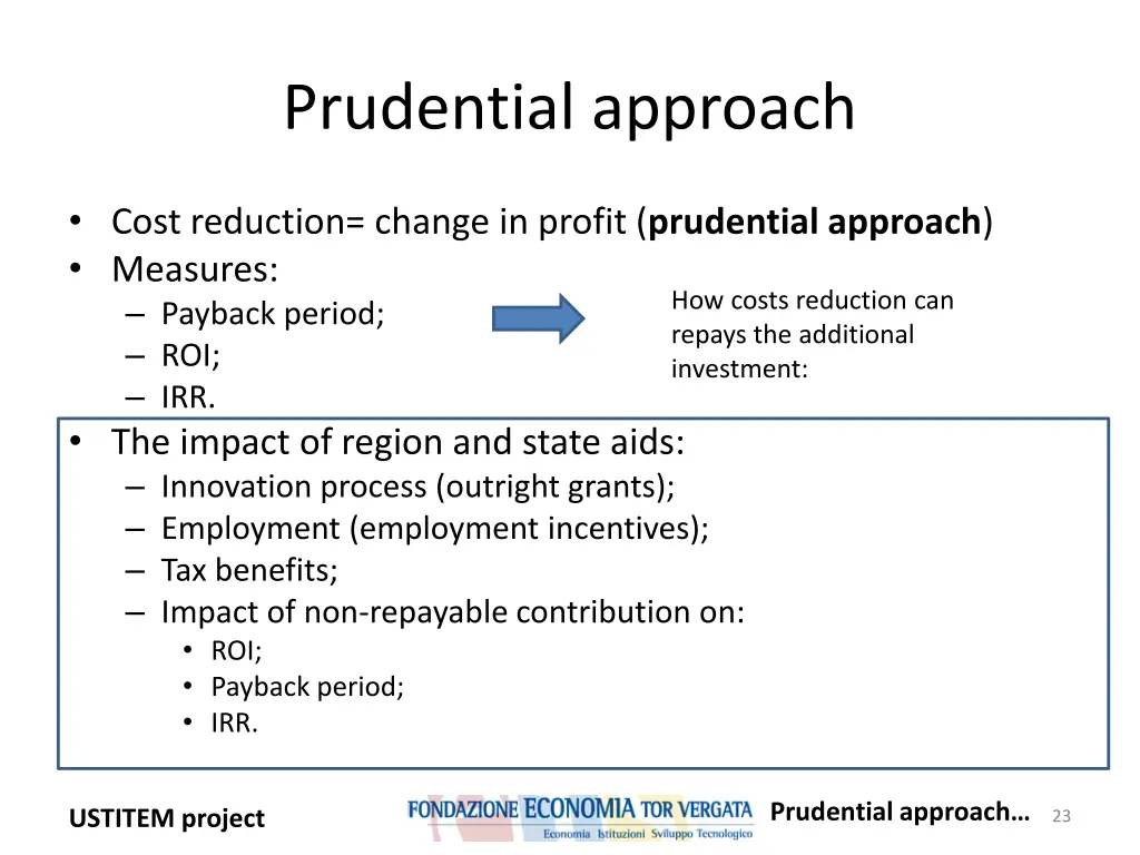 prudential approach