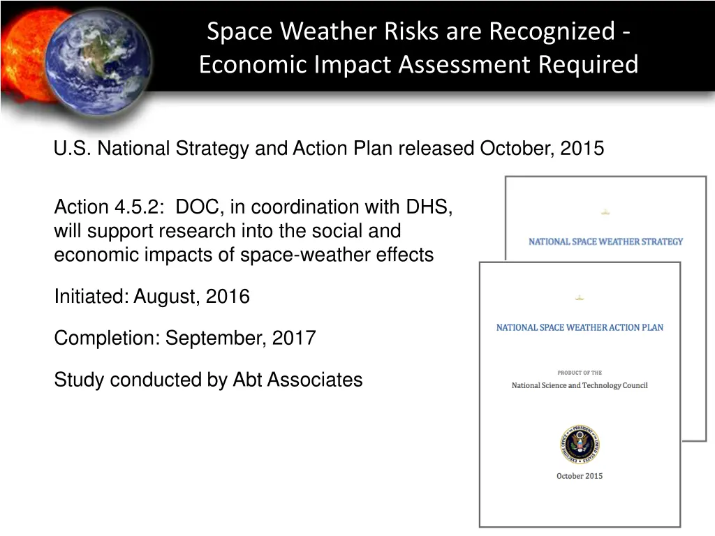space weather risks are recognized economic