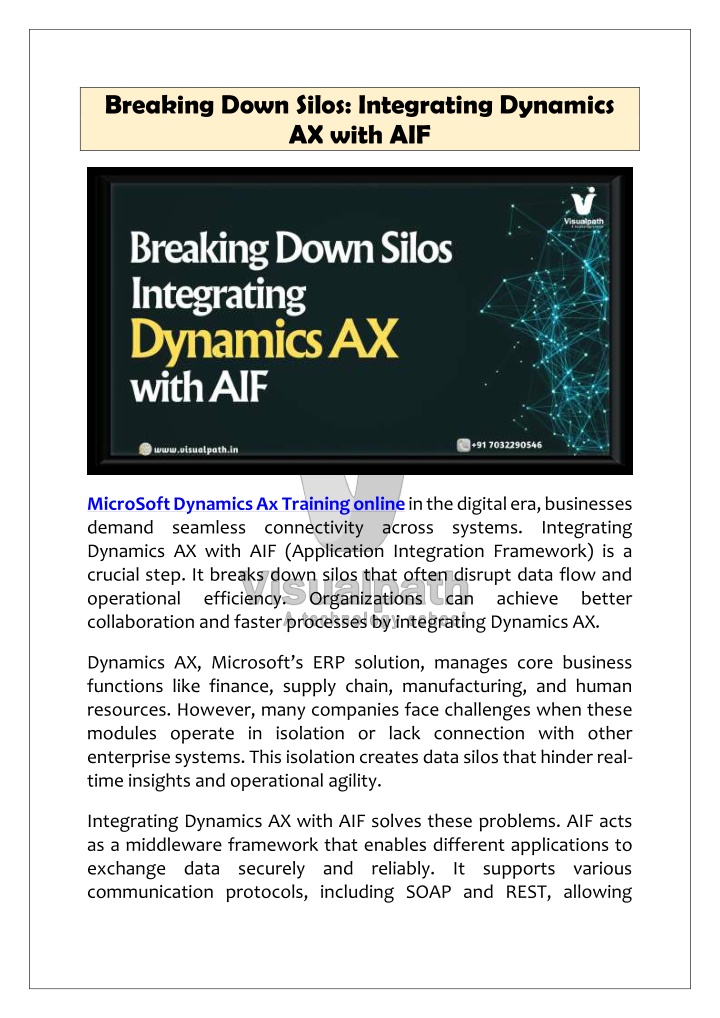 breaking down silos integrating dynamics ax with