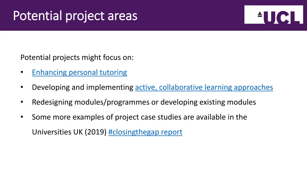 potential project areas potential project areas