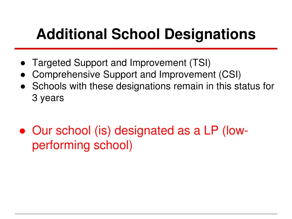 additional school designations