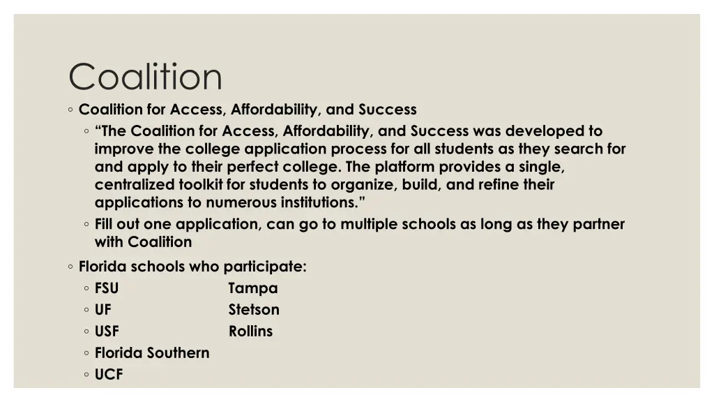 coalition coalition for access affordability