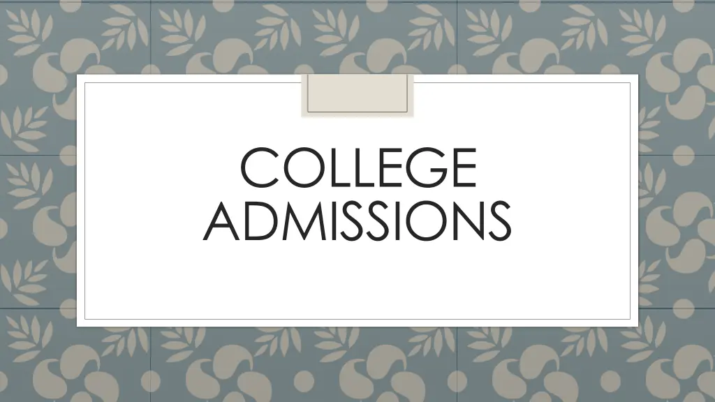 college admissions