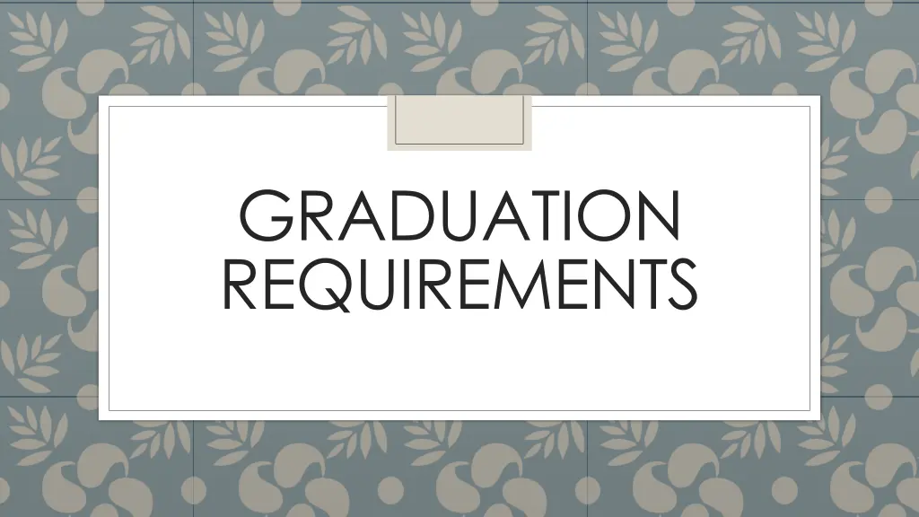 graduation requirements