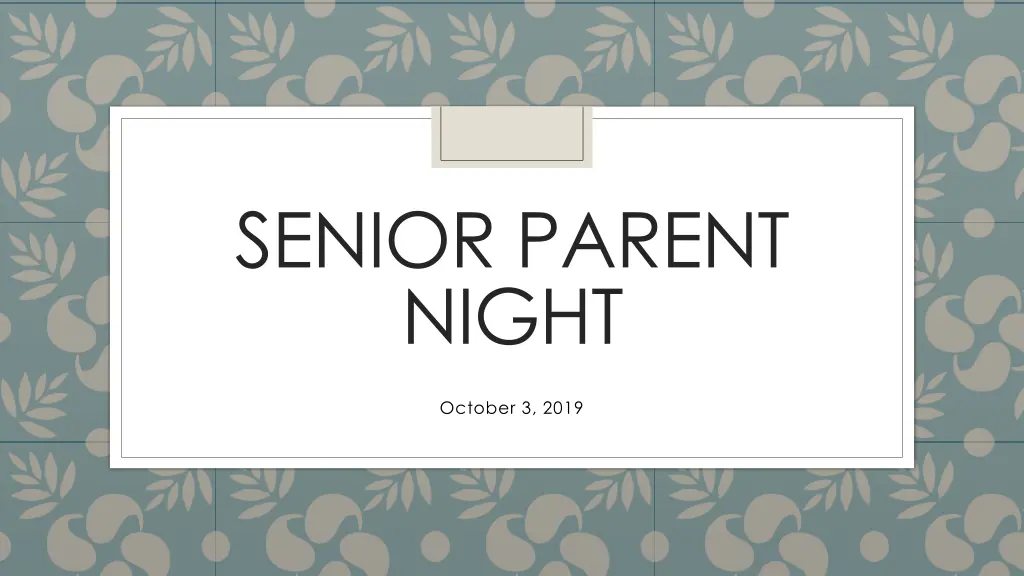 senior parent night