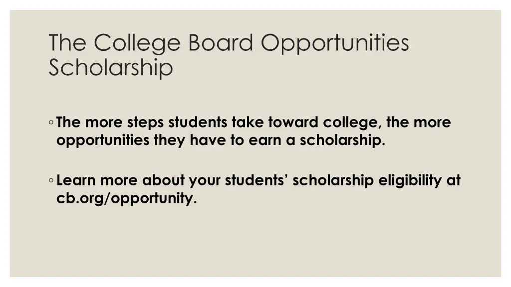 the college board opportunities scholarship