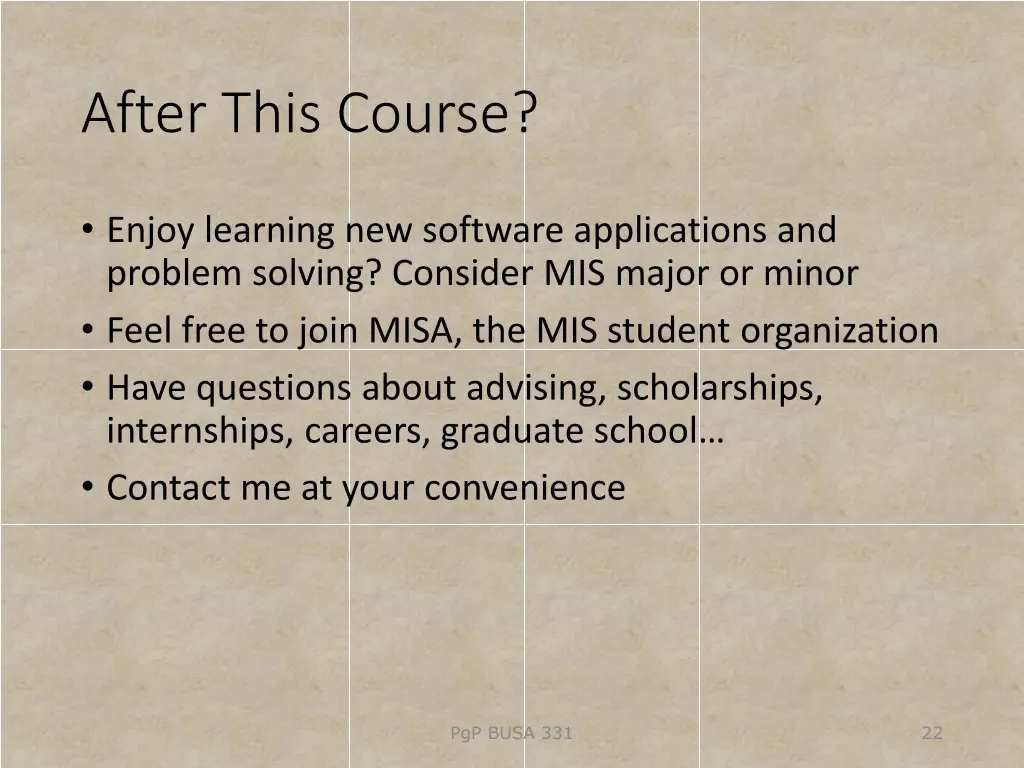 after this course