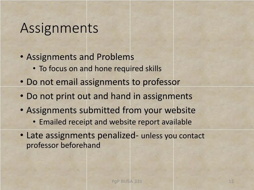 assignments
