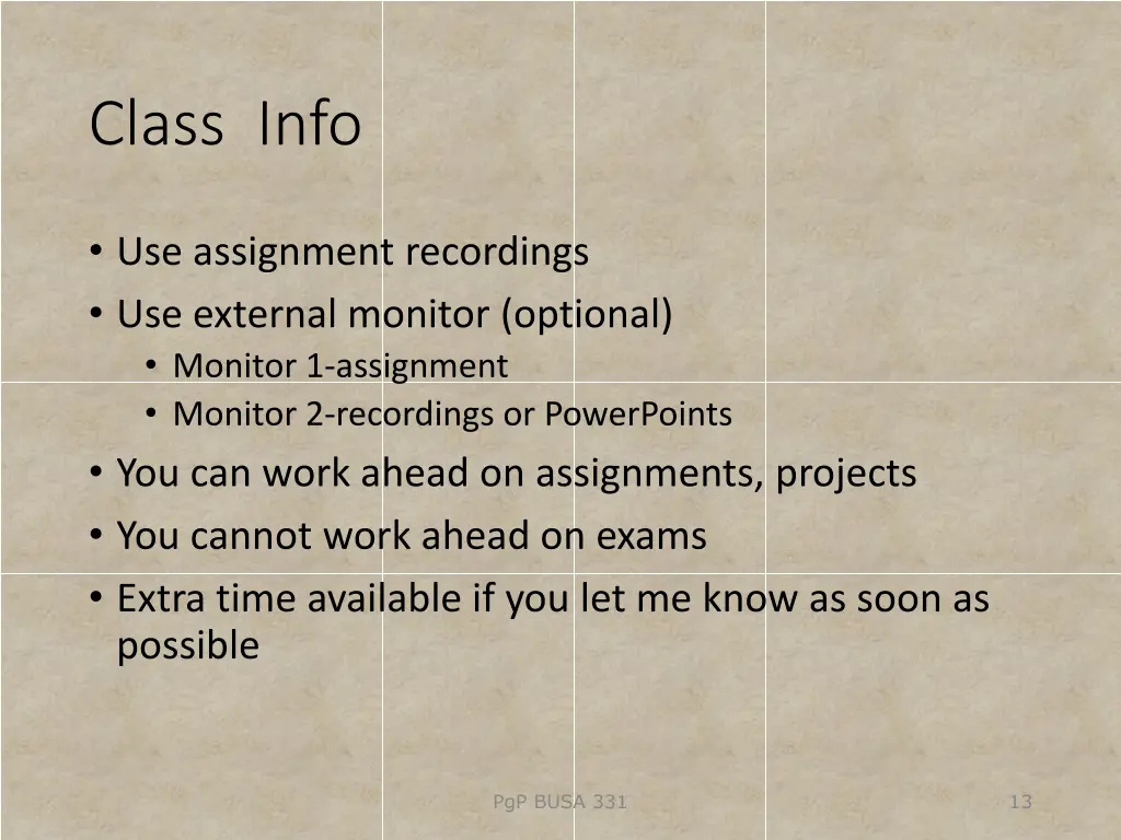 class info