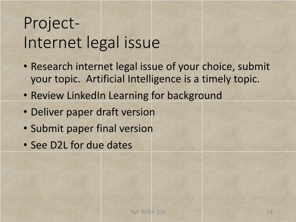 project internet legal issue