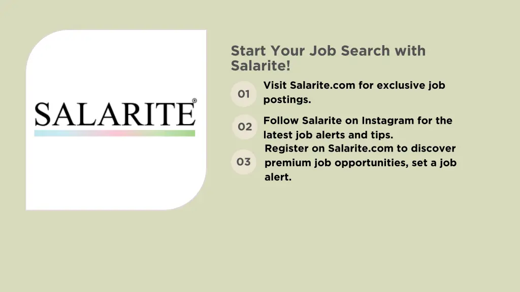 start your job search with salarite visit