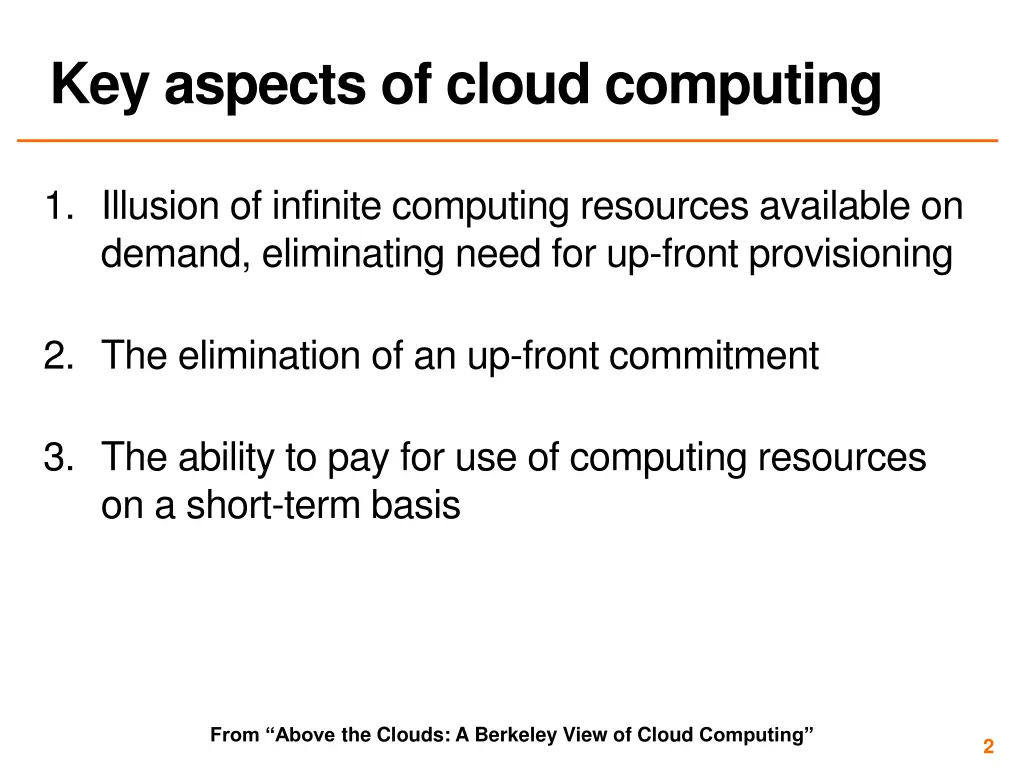 key aspects of cloud computing