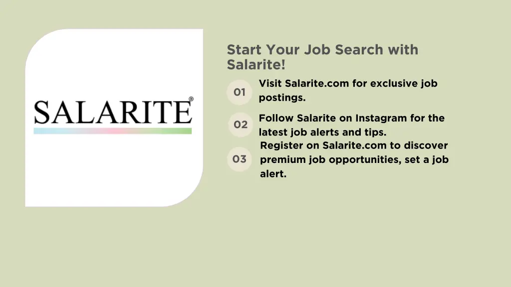 start your job search with salarite visit