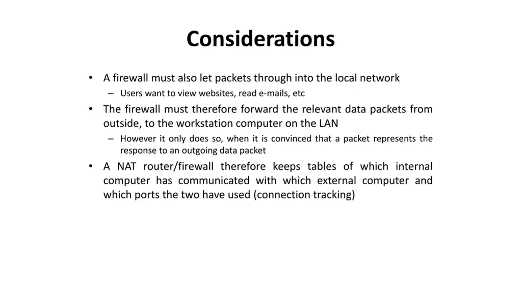 considerations