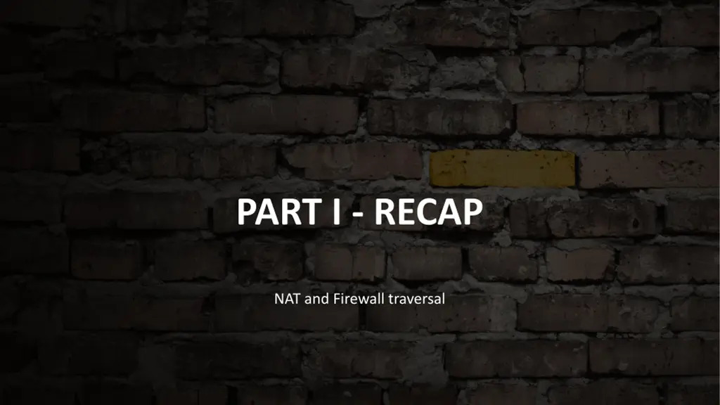part i recap