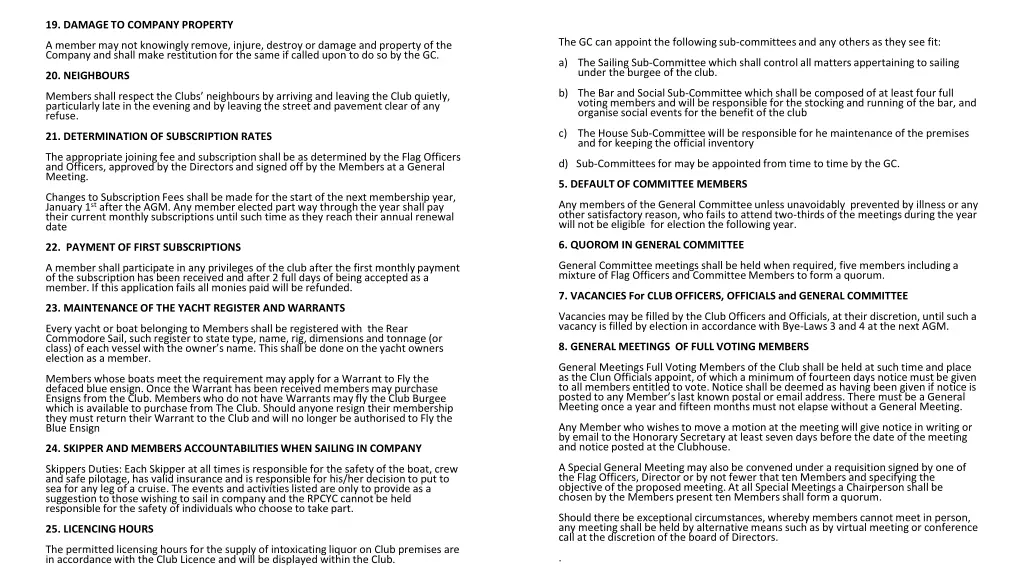 19 damage to company property