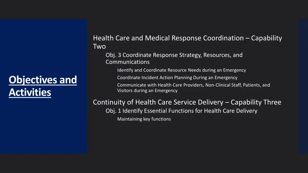 health care and medical response coordination