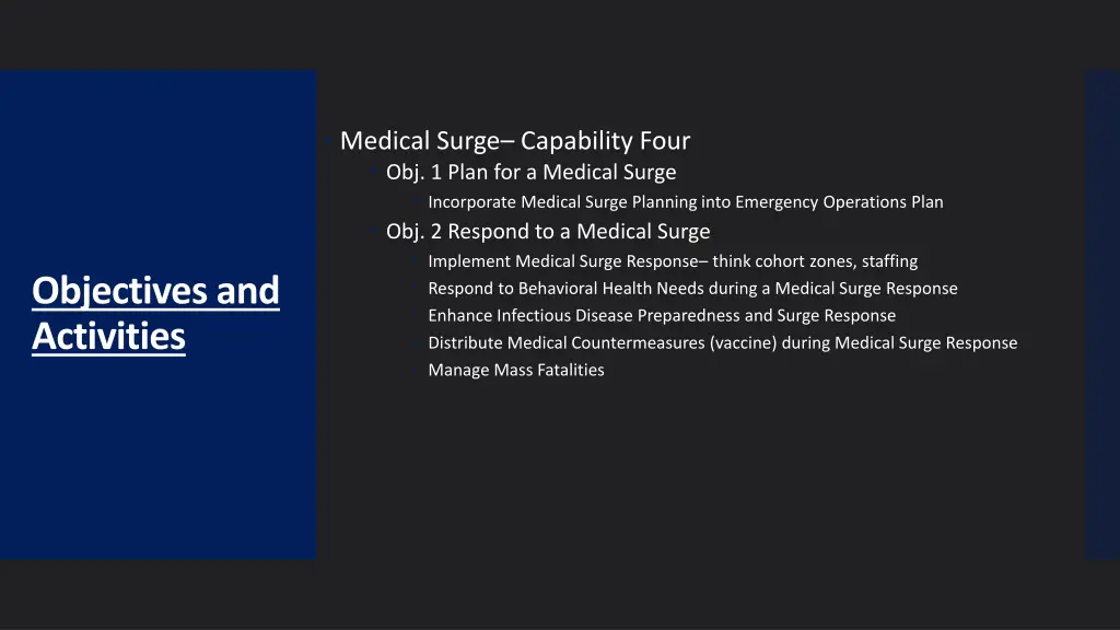 medical surge capability four obj 1 plan