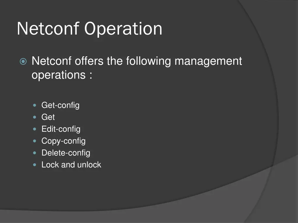 netconf operation