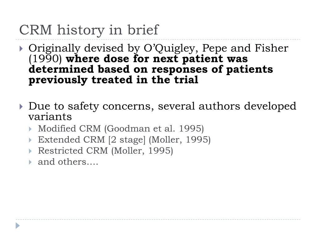 crm history in brief originally devised