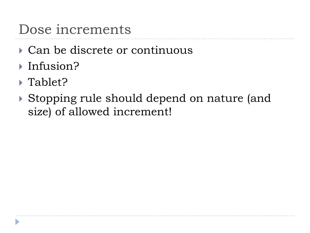 dose increments