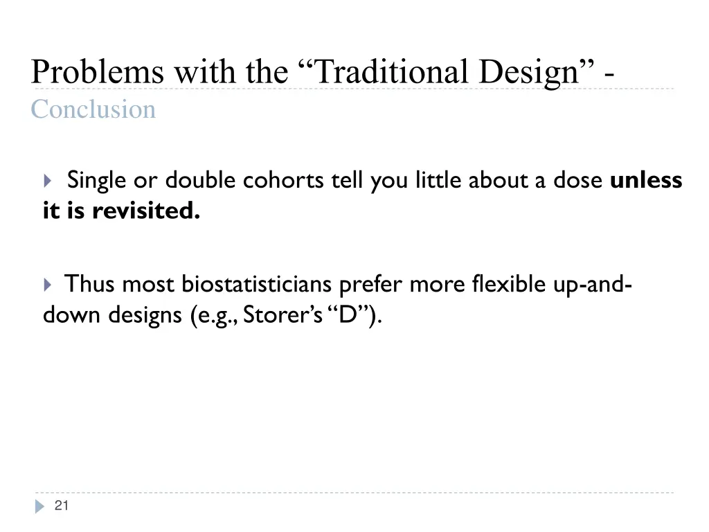 problems with the traditional design conclusion