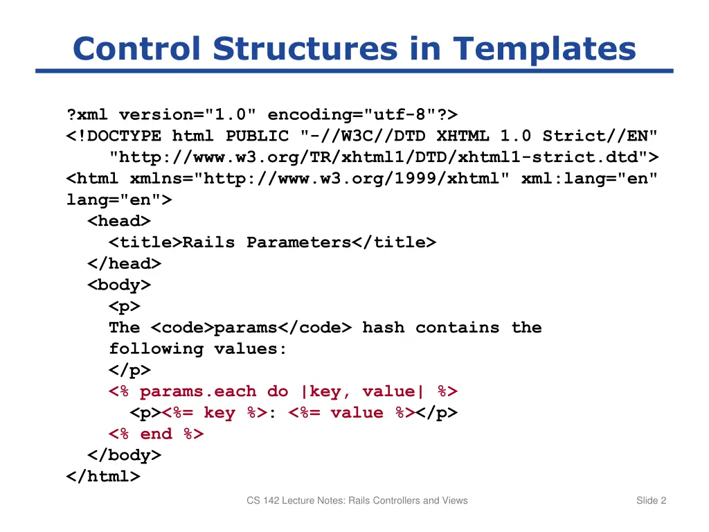 control structures in templates