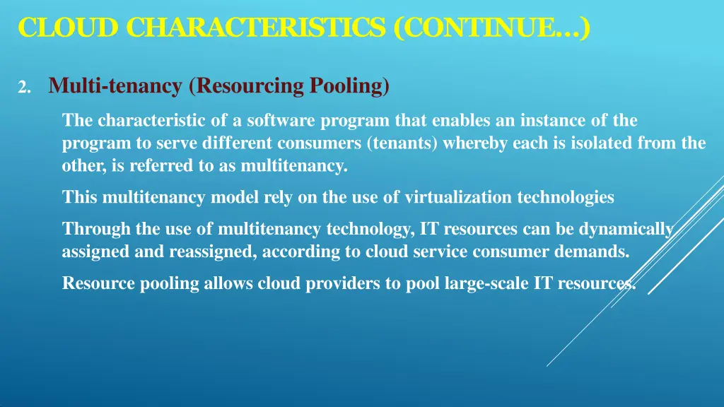 cloud characteristics continue