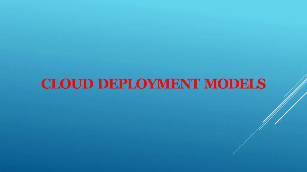 cloud deployment models
