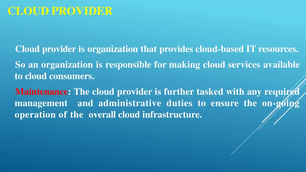 cloud provider