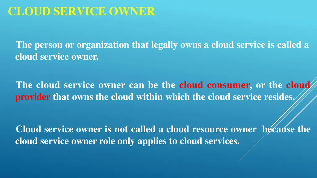 cloud service owner