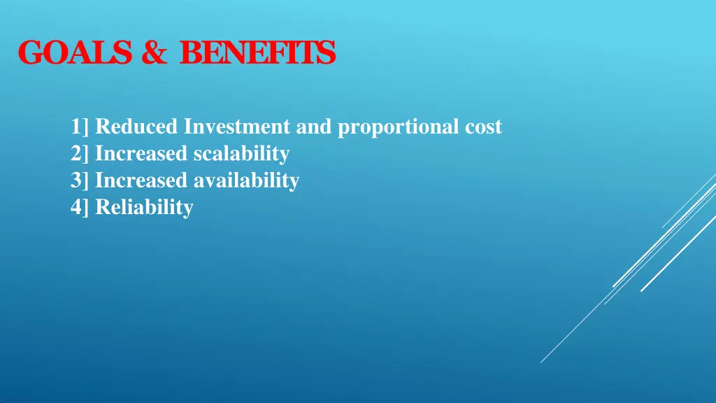 goals benefits