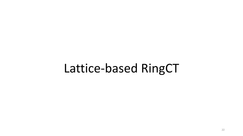 lattice based ringct