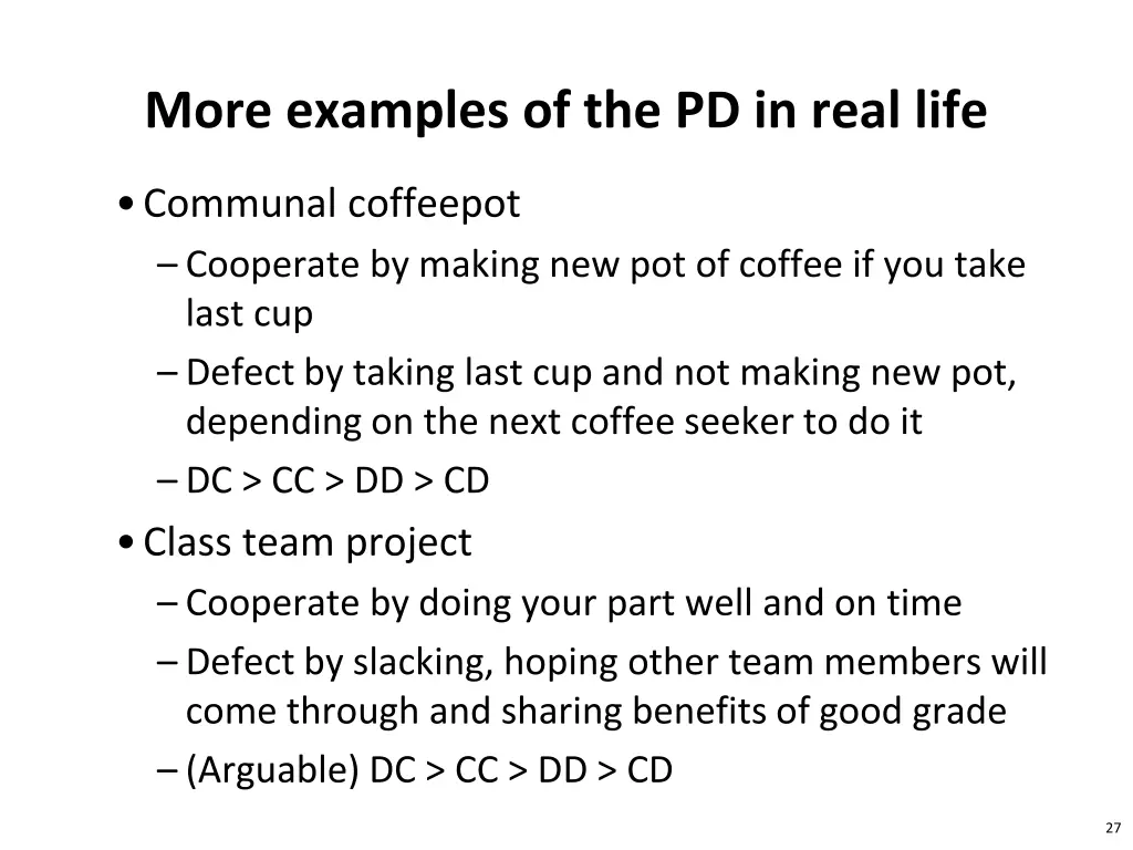 more examples of the pd in real life