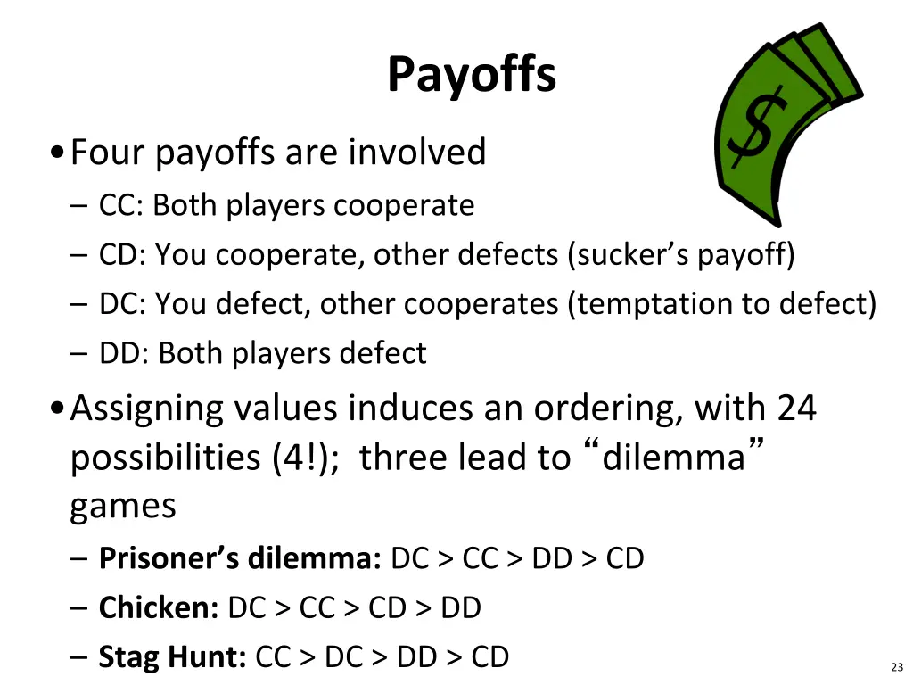 payoffs