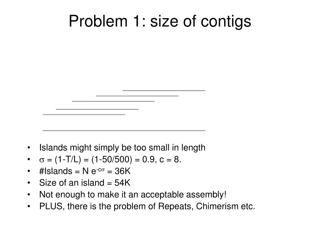 problem 1 size of contigs