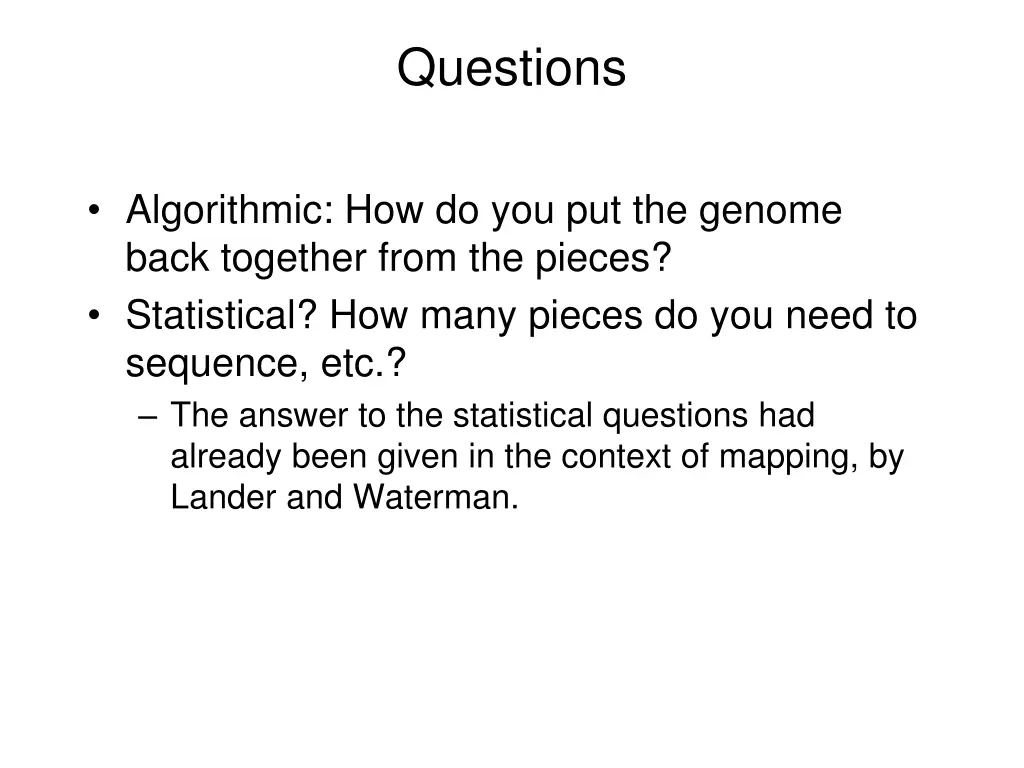 questions