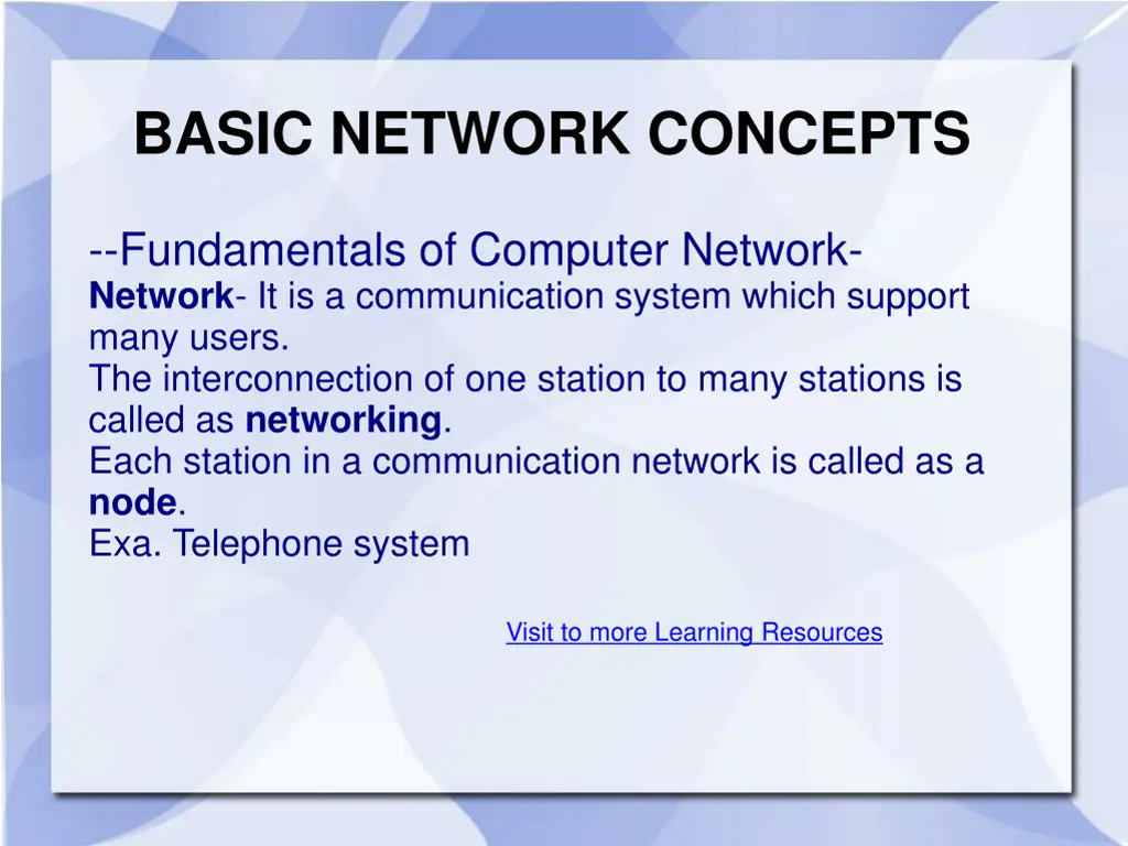 basic network concepts