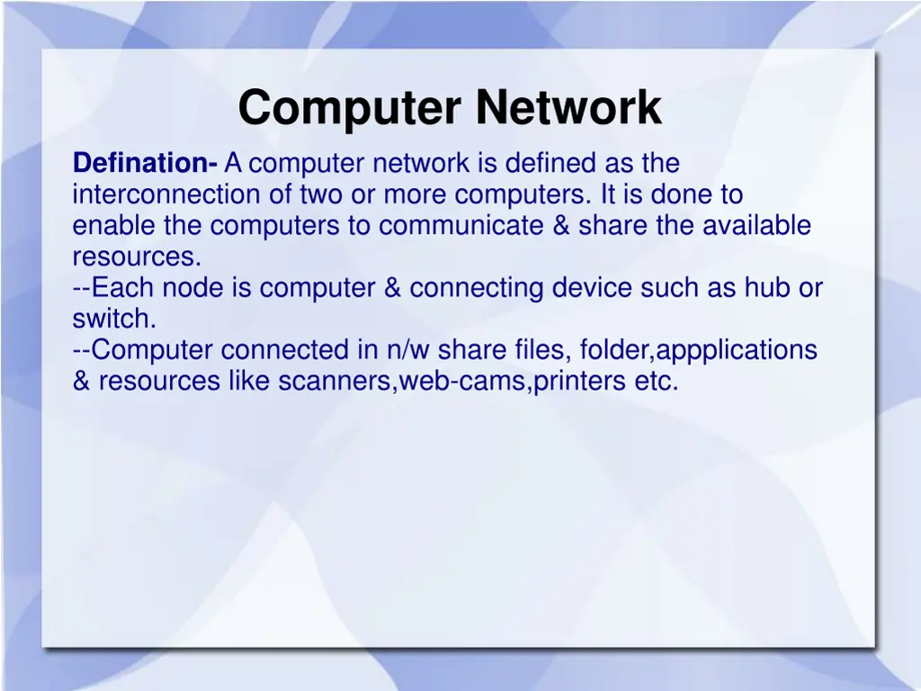 computer network defination a computer network
