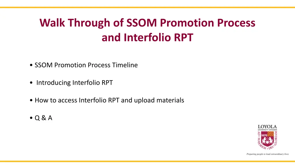 walk through of ssom promotion process