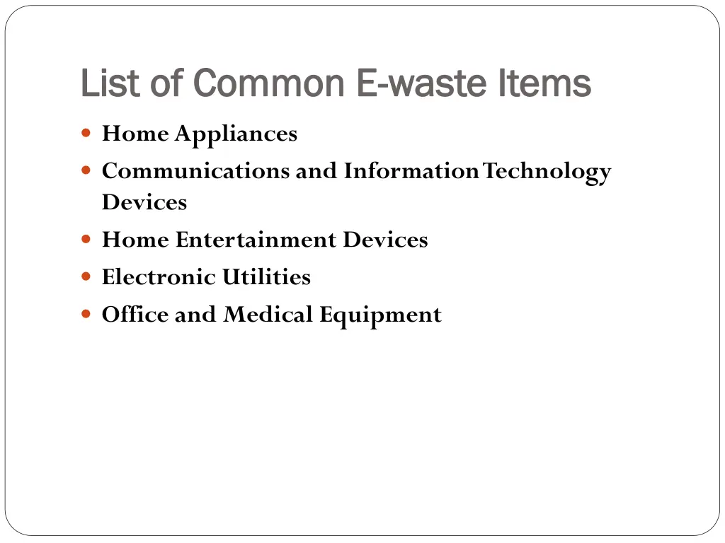 list of common e list of common e waste items