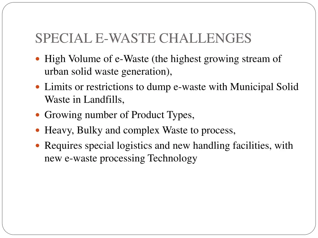 special e waste challenges